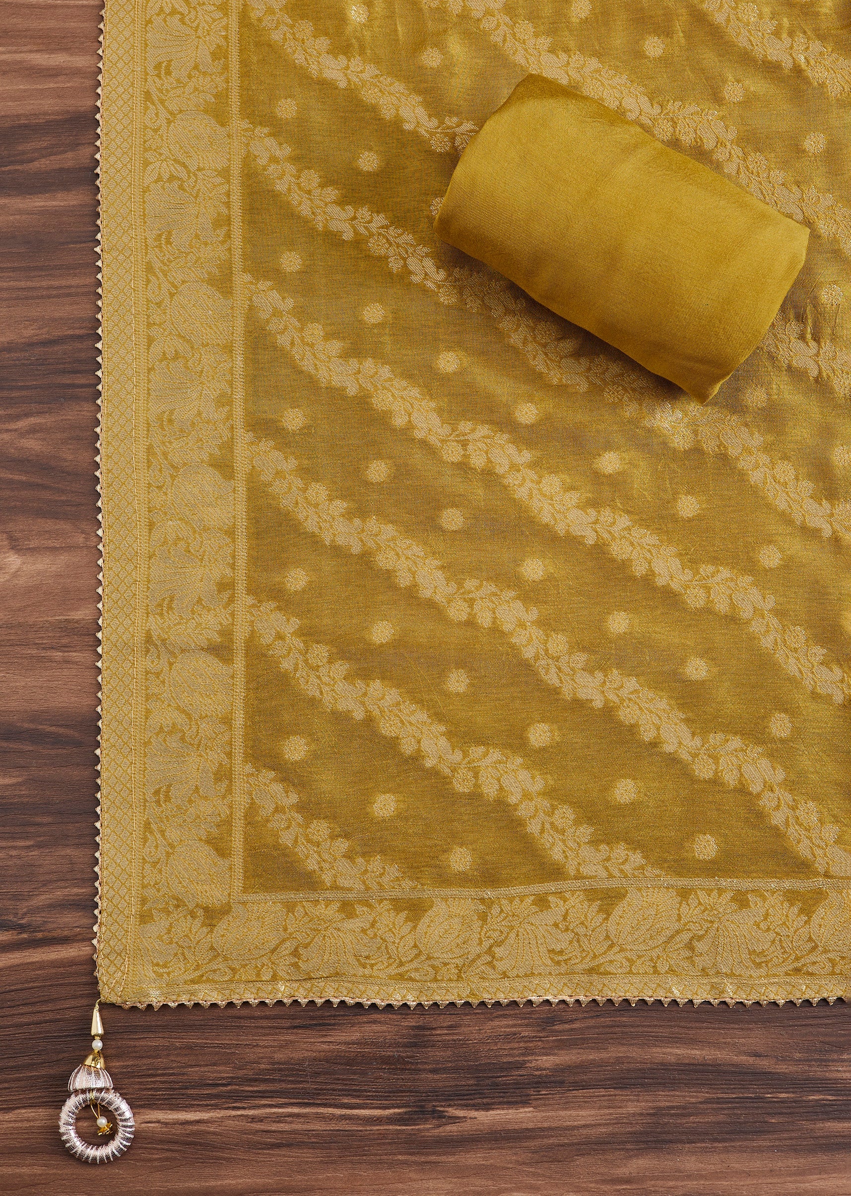Vibrant Mustard Yellow Suit With Intricate Embroidery