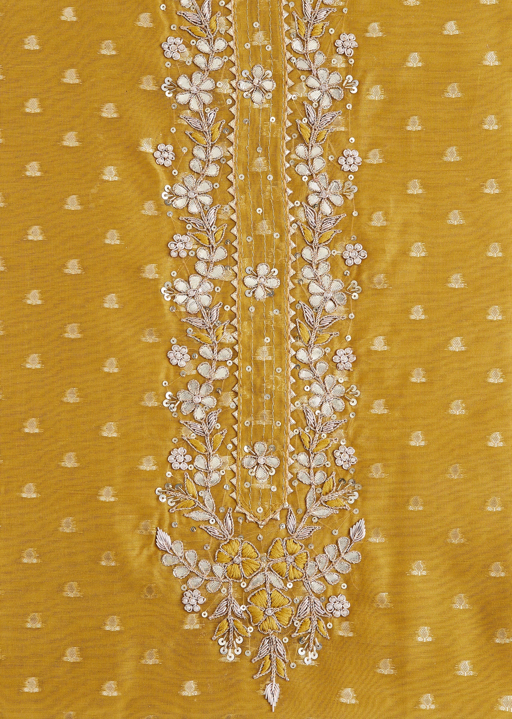 Vibrant Mustard Yellow Suit With Intricate Embroidery