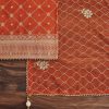 Rust Chanderi Jacquard Suit