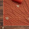 Rust Chanderi Jacquard Suit