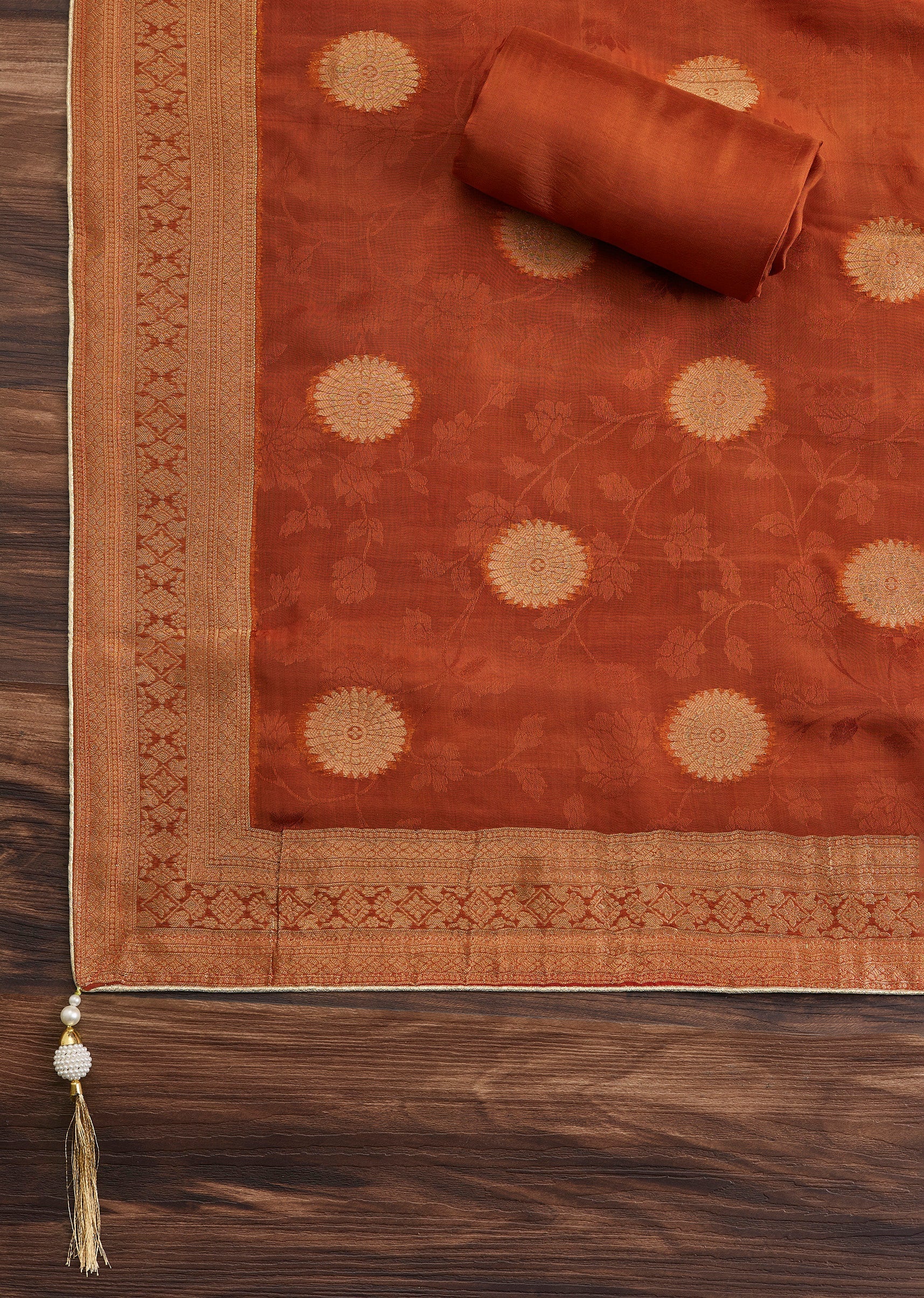 Rust Orange Jacquard Suit