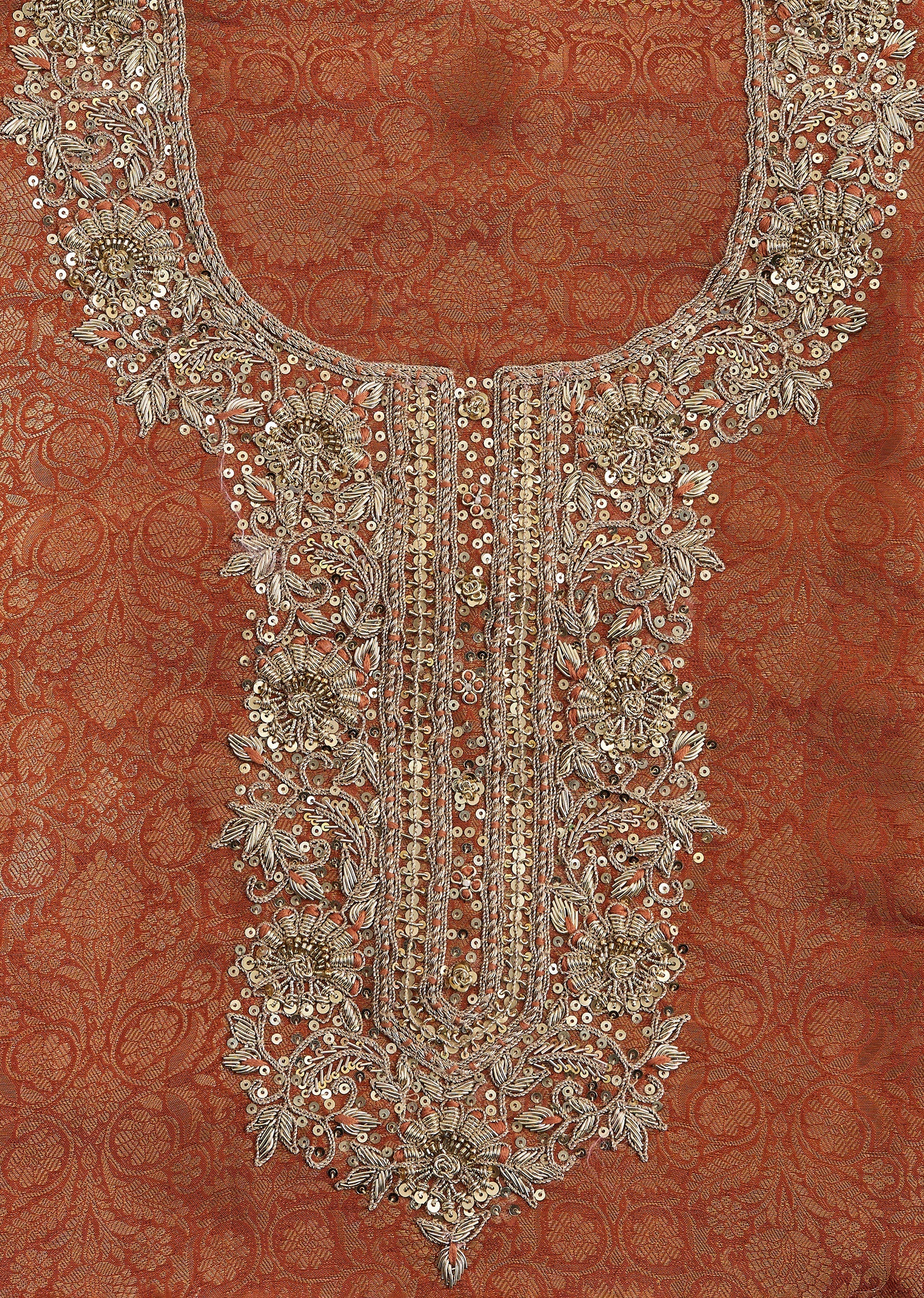 Rust Orange Jacquard Suit