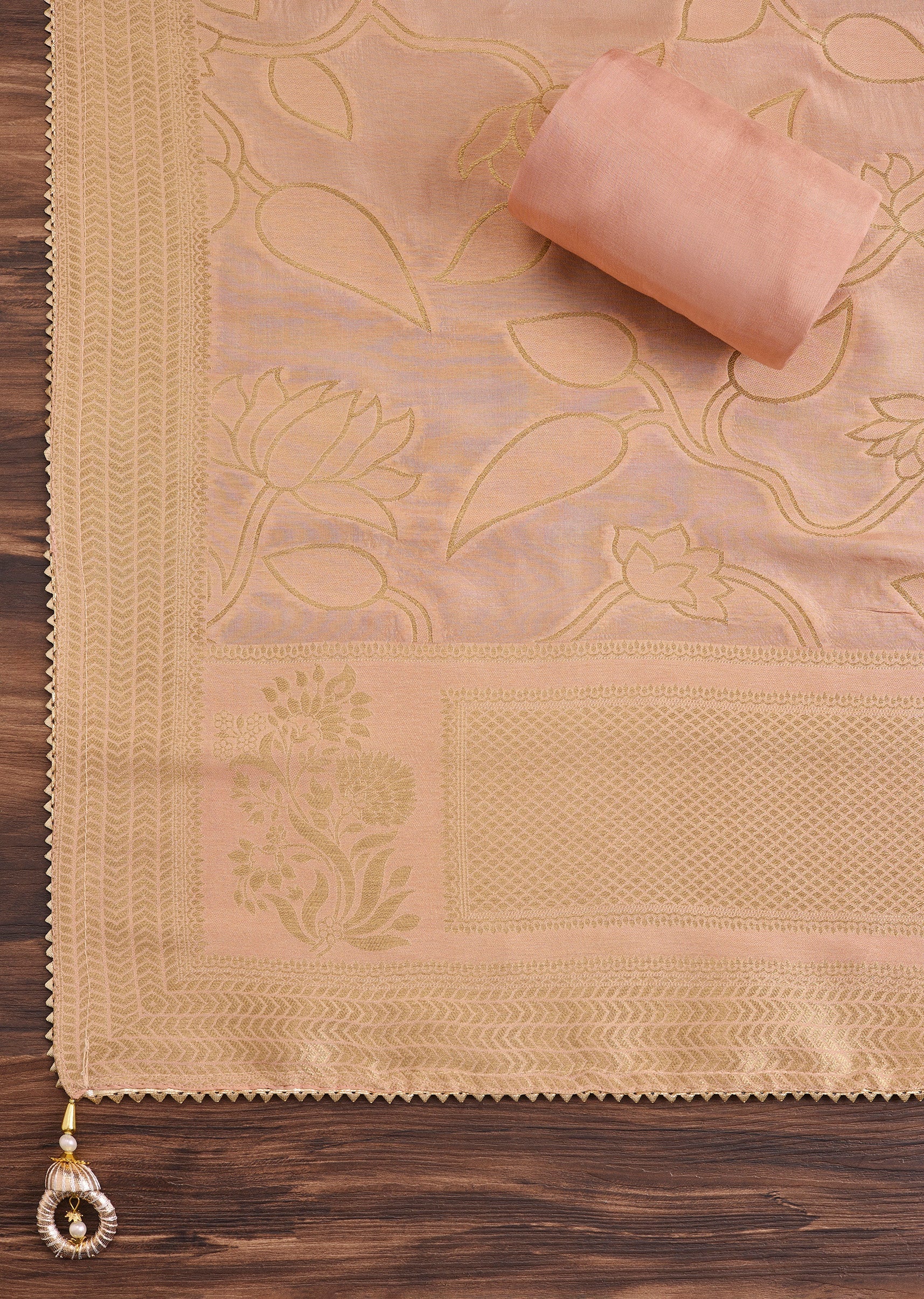 Soft Peach Embroidered Suit