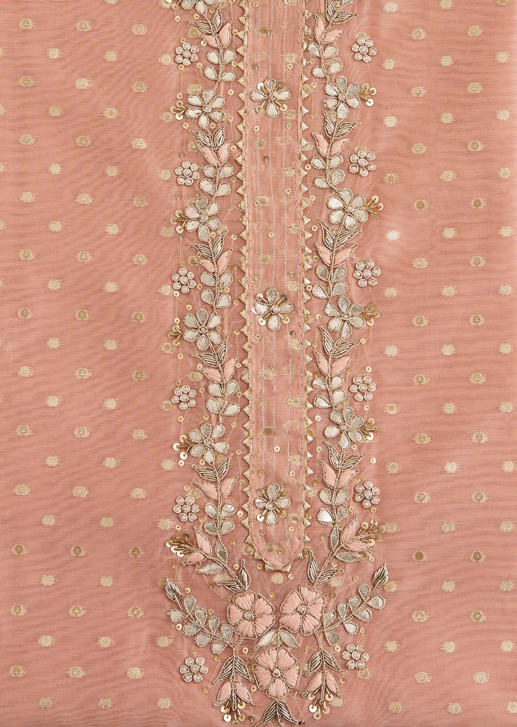 Soft Peach Embroidered Suit