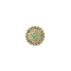 Gold Plated Green Kundan And Polki Ring