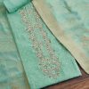 Fresh Aqua Blue Embroidered Suit