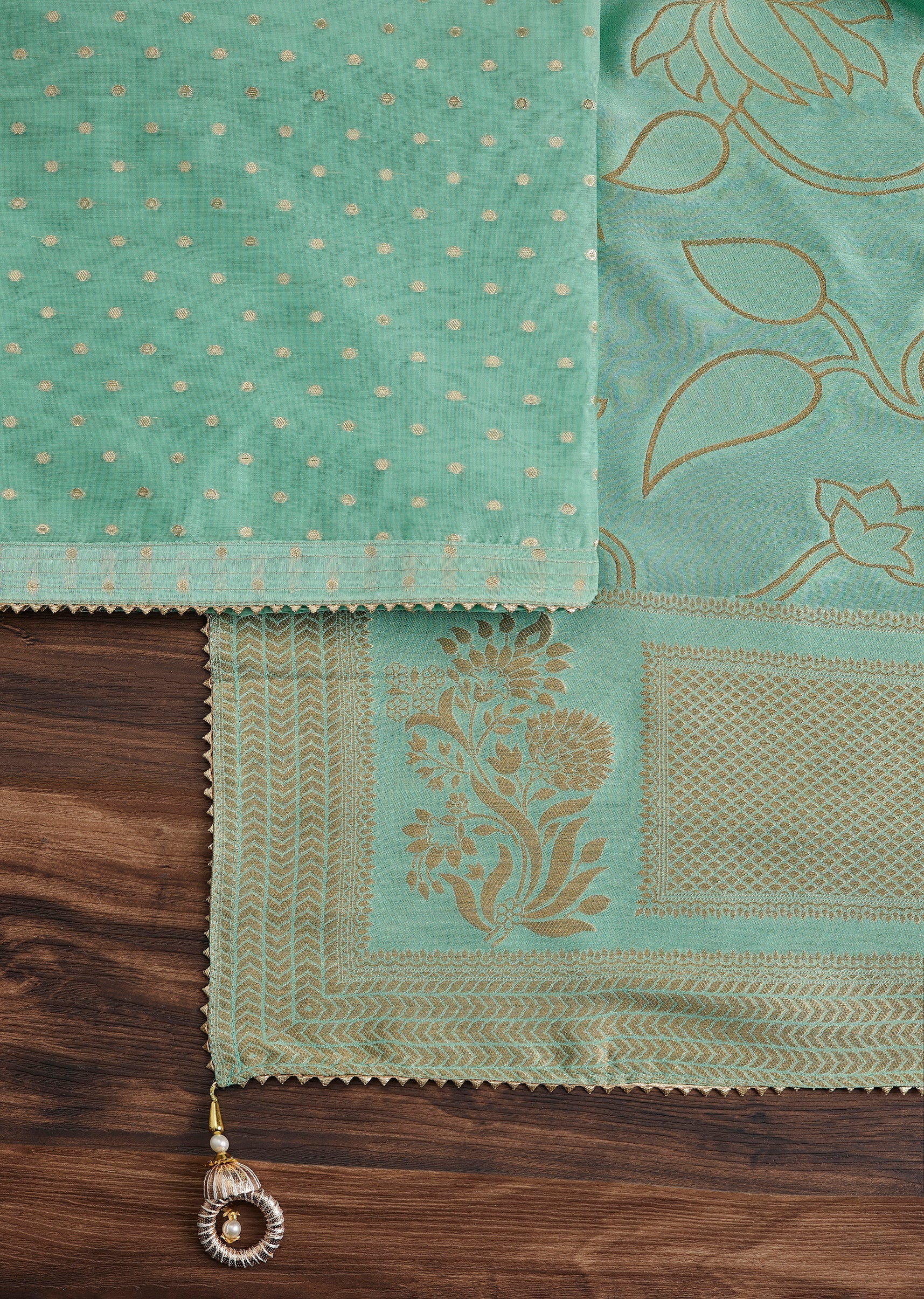 Fresh Aqua Blue Embroidered Suit