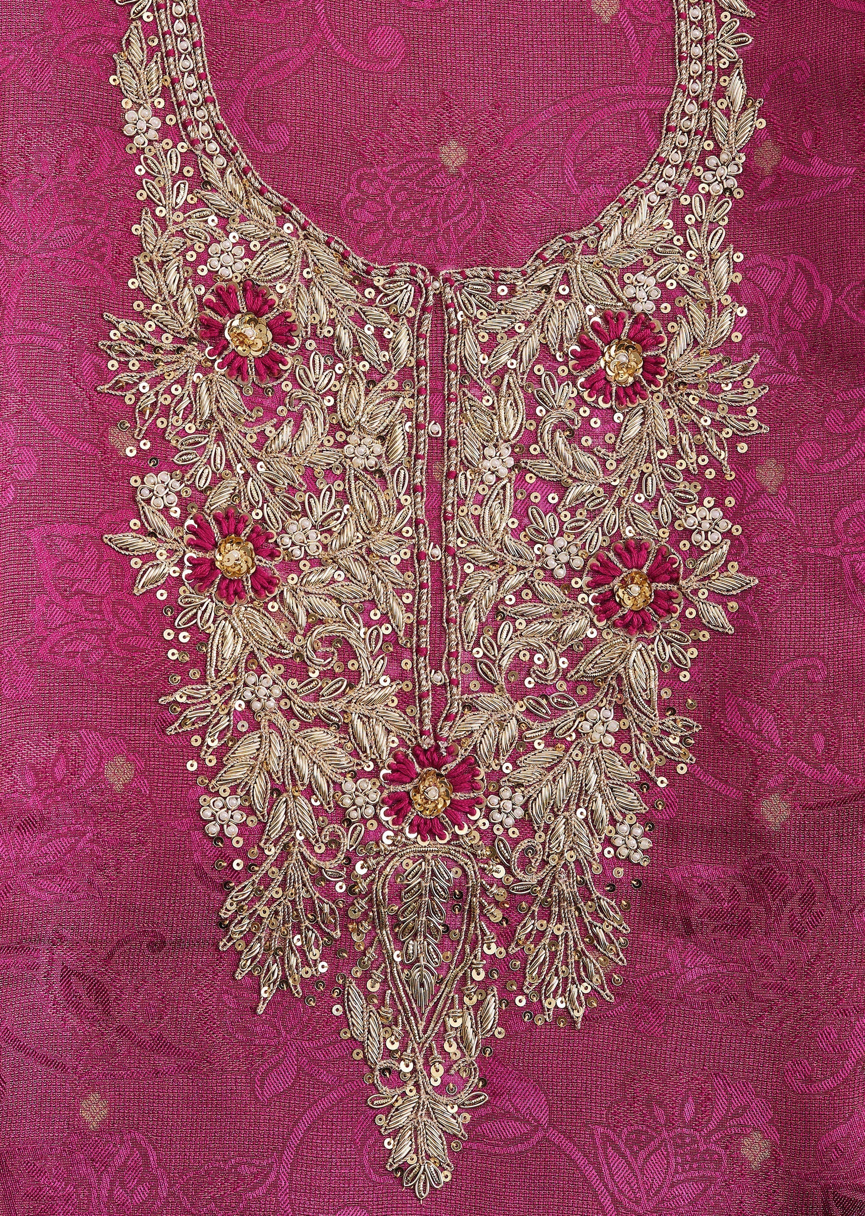 Magenta Brocade Suit