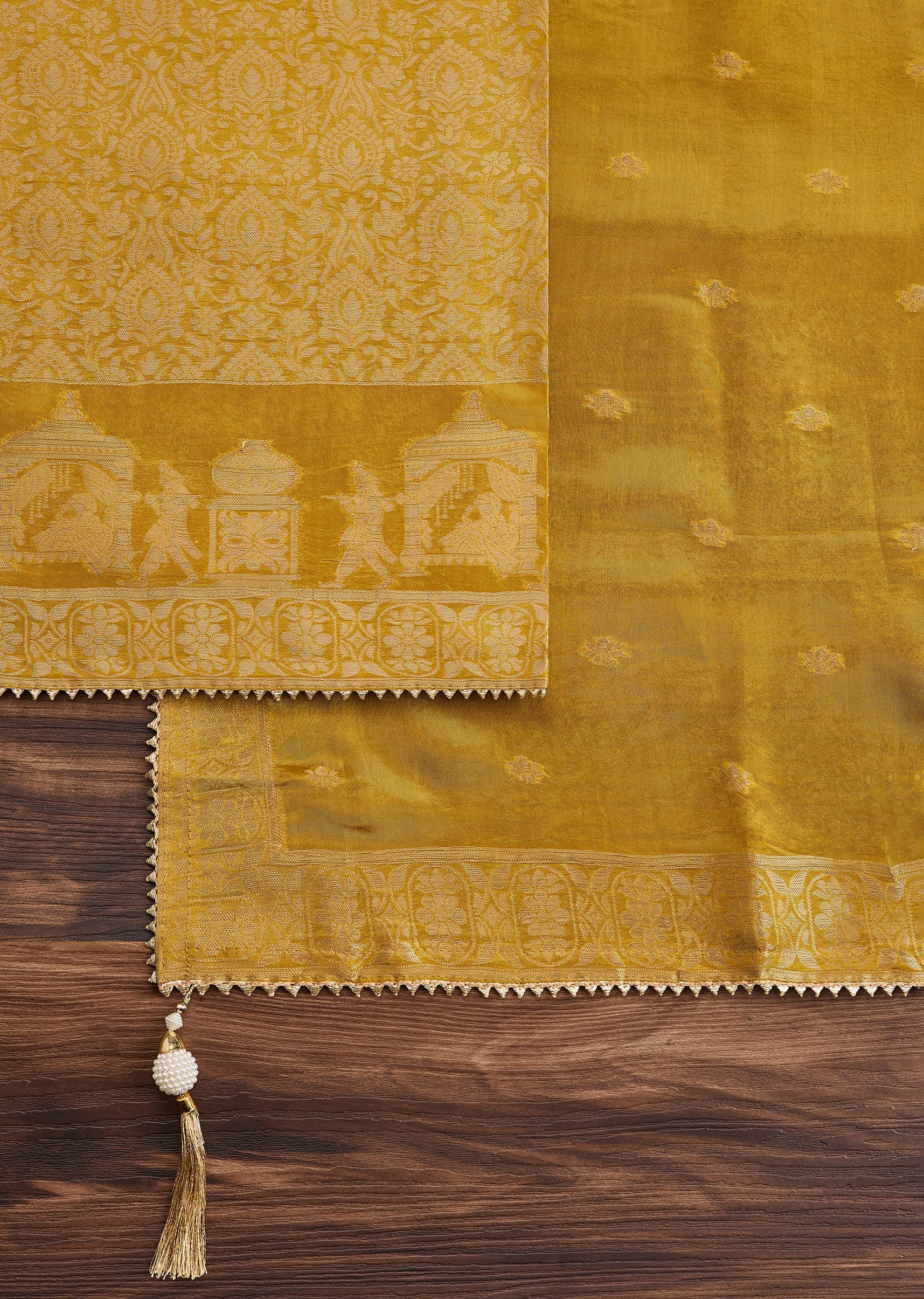 Mustard Yellow Brocade Suit