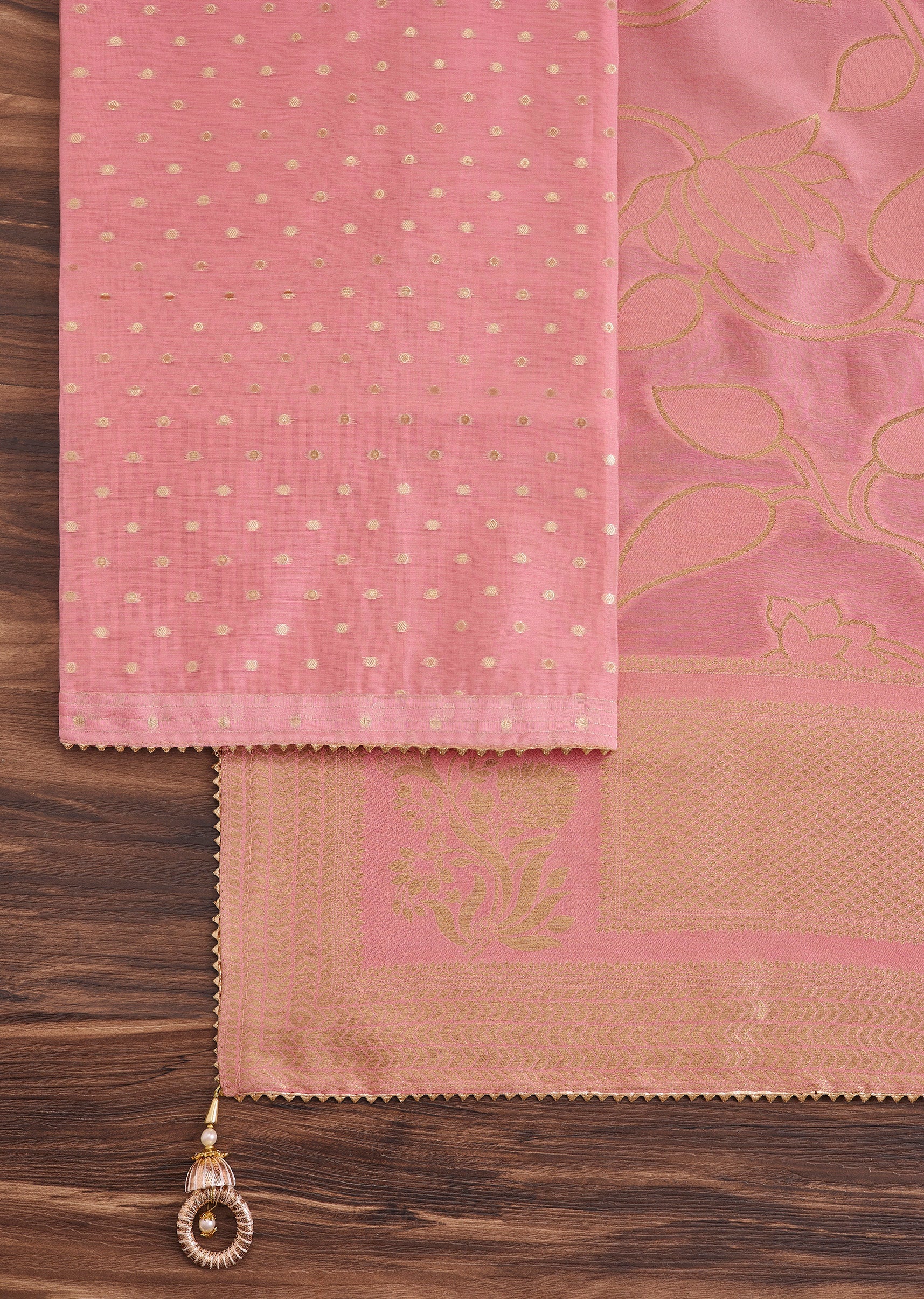 Pretty Pink Embroidered Chanderi Suit