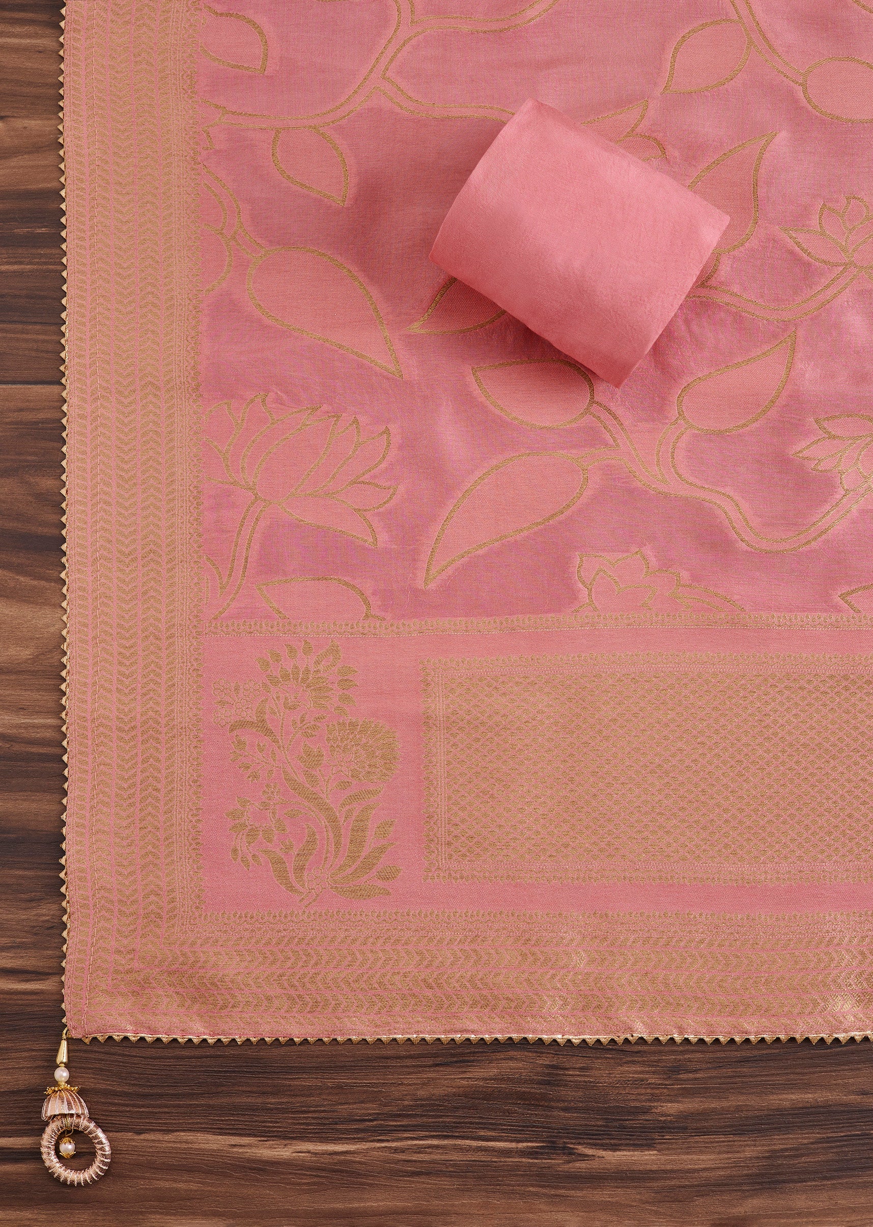 Pretty Pink Embroidered Chanderi Suit