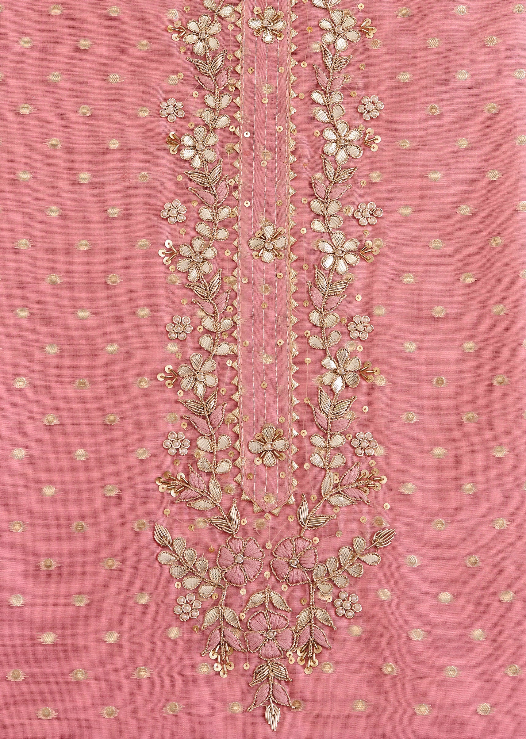 Pretty Pink Embroidered Chanderi Suit