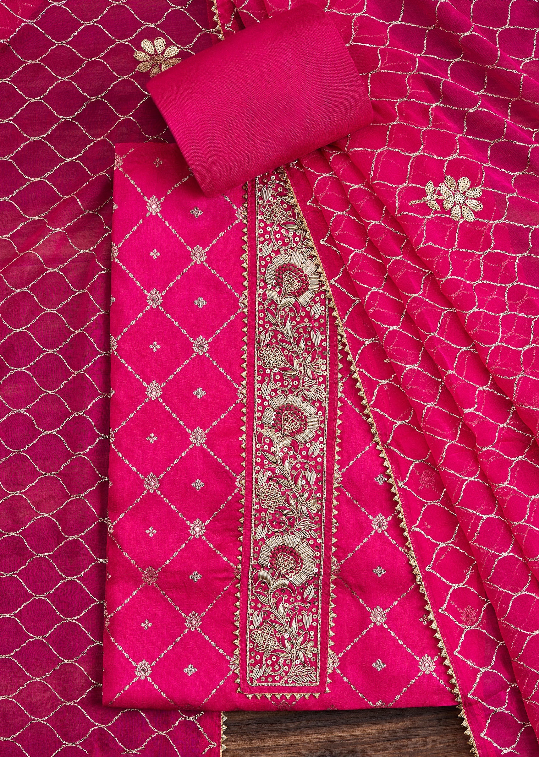 6489-vibrant-rani-pink-chanderi-suit-1.jpg Vibrant Rani Pink Chanderi Suit