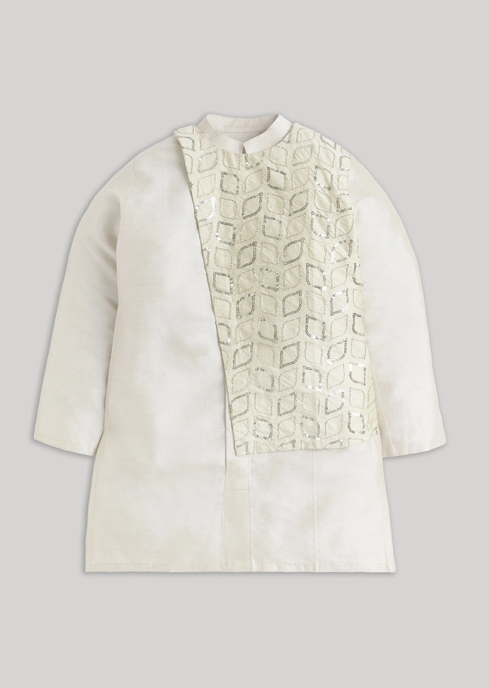 Cream Kids Kurta Set