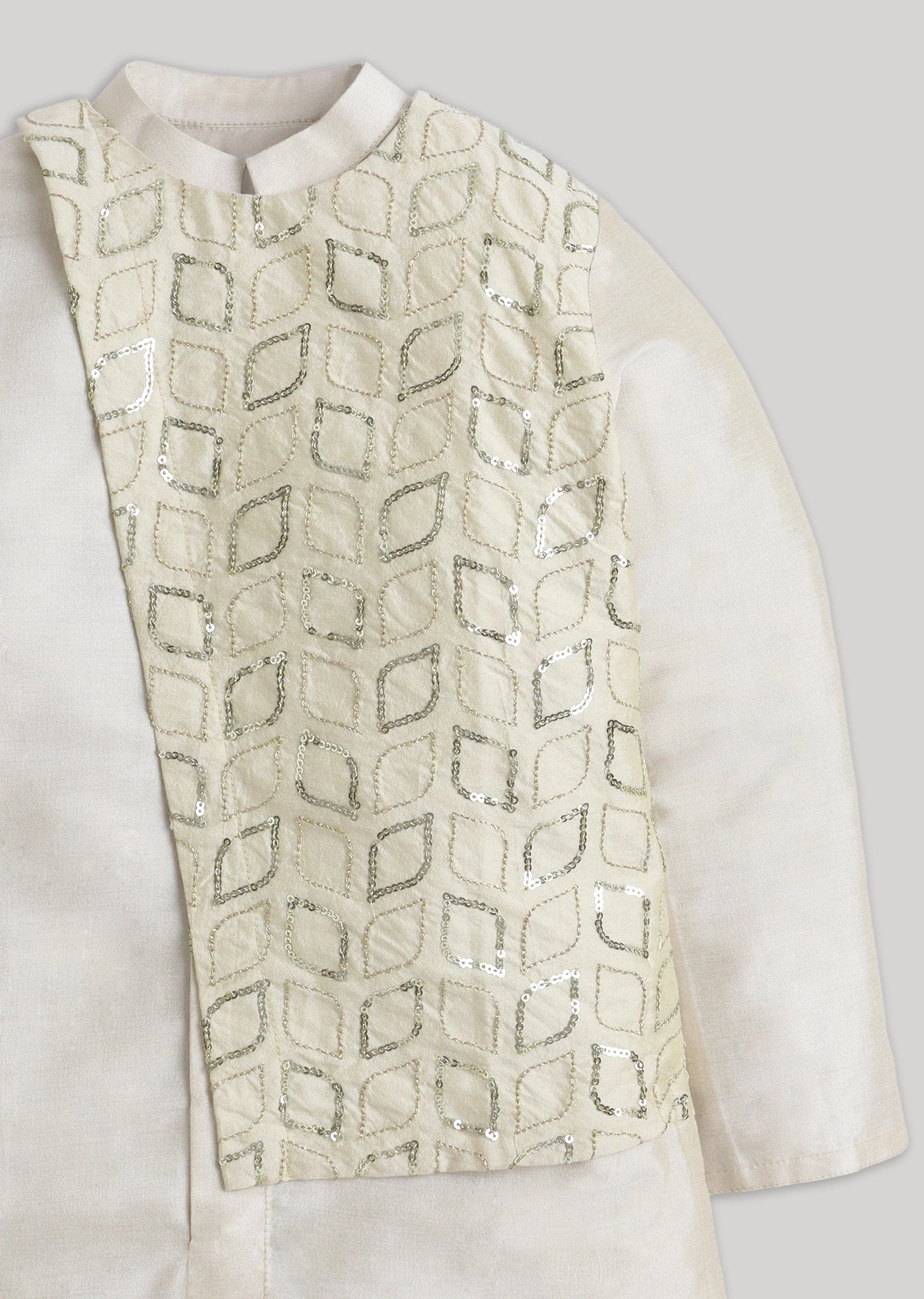 Cream Kids Kurta Set