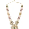 Pearl Layered Necklace Set With Gold Detailing And Matching Earrings