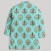 Blue And White Kids Nehru Jacket Set