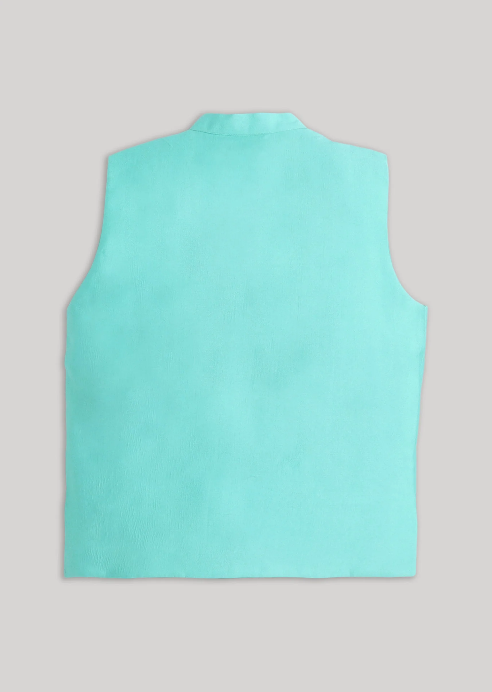 Blue And White Kids Nehru Jacket Set