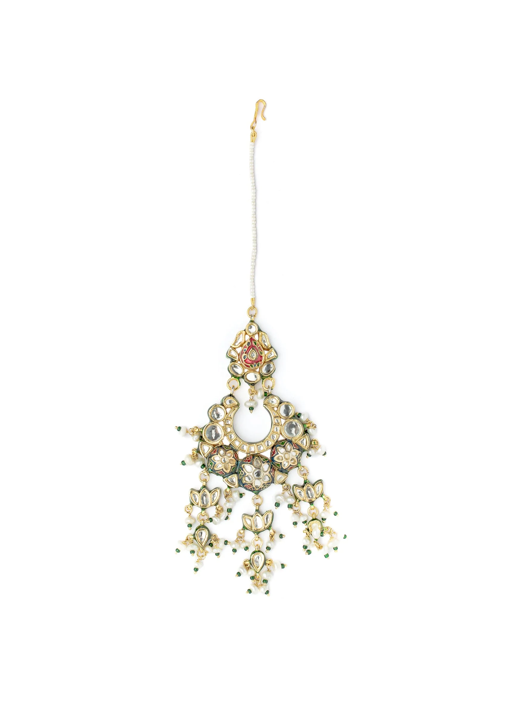 653-colourful-accents-gold-plated-kundan-polki-maangtikka-1.webp Colourful Accents Gold Plated Kundan Polki Maangtikka