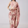 Mauve Abstract Printed Saree with Blouse