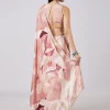 Mauve Abstract Printed Saree with Blouse