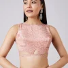 Mauve Abstract Printed Saree with Blouse
