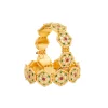 Gold Plated Red synthetic Stone Bangles