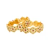 Gold Plated Red synthetic Stone Bangles