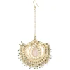 Gold Plated Pink Kundan Polki Maangtikka