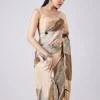 Multicolor Abstract Print Saree with Blouse