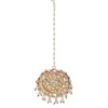 Gold Tone Maang Tikka With Polki Stones And Pearl Accents