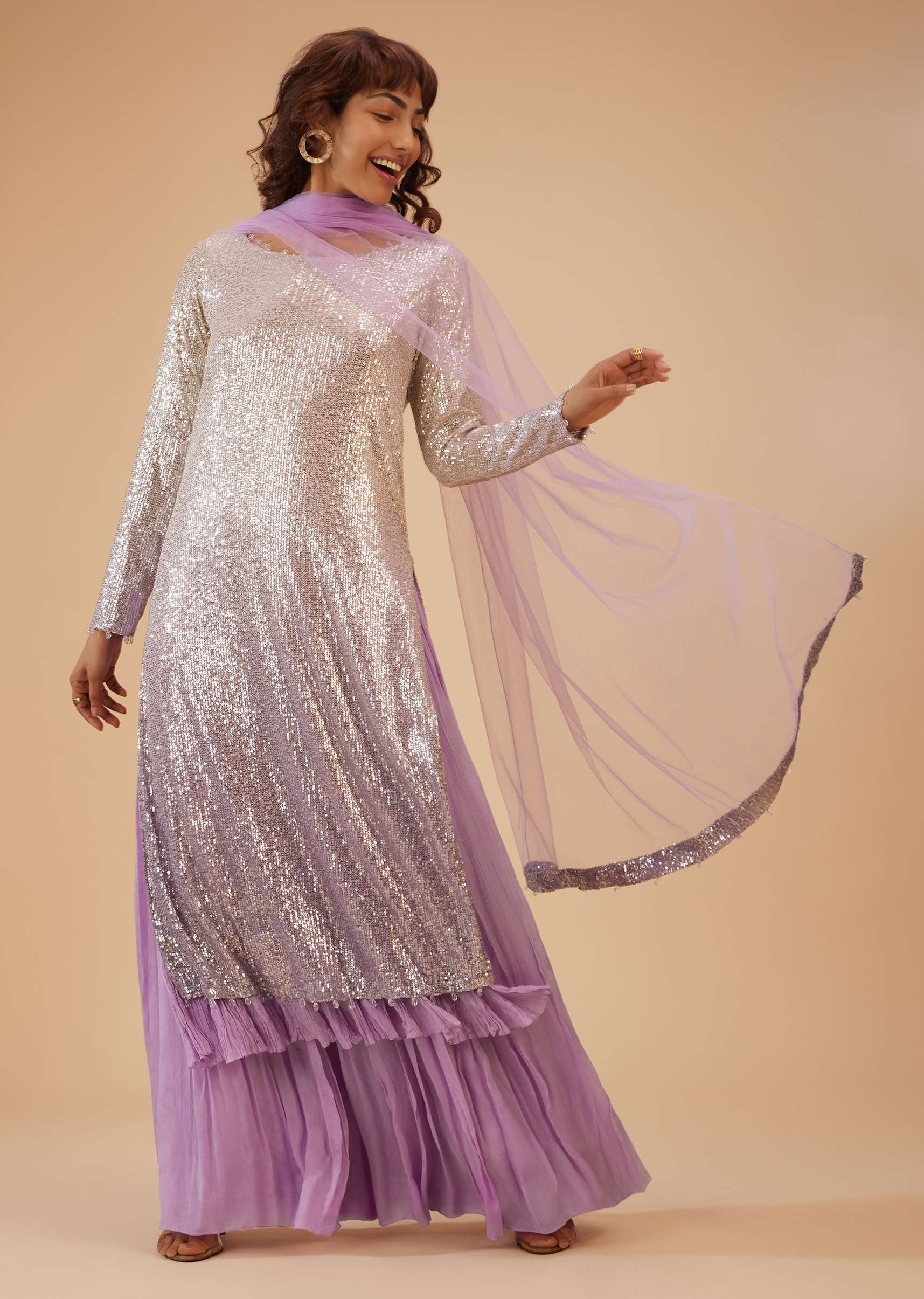 6596-lilac-purple-palazzo-suit-set-in-sequin-1.jpg Lilac Purple Palazzo Suit Set In Sequin