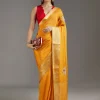Yellow Crepe Saree