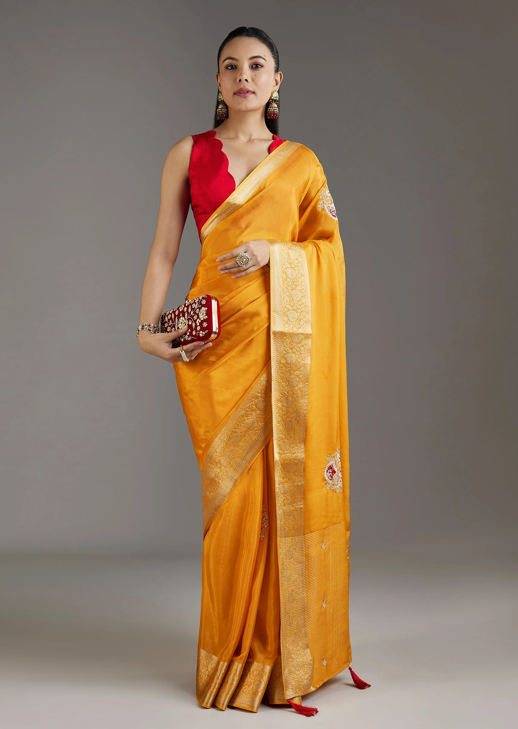 6633-yellow-crepe-saree-1.webp Yellow Crepe Saree