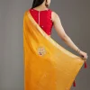 Yellow Crepe Saree