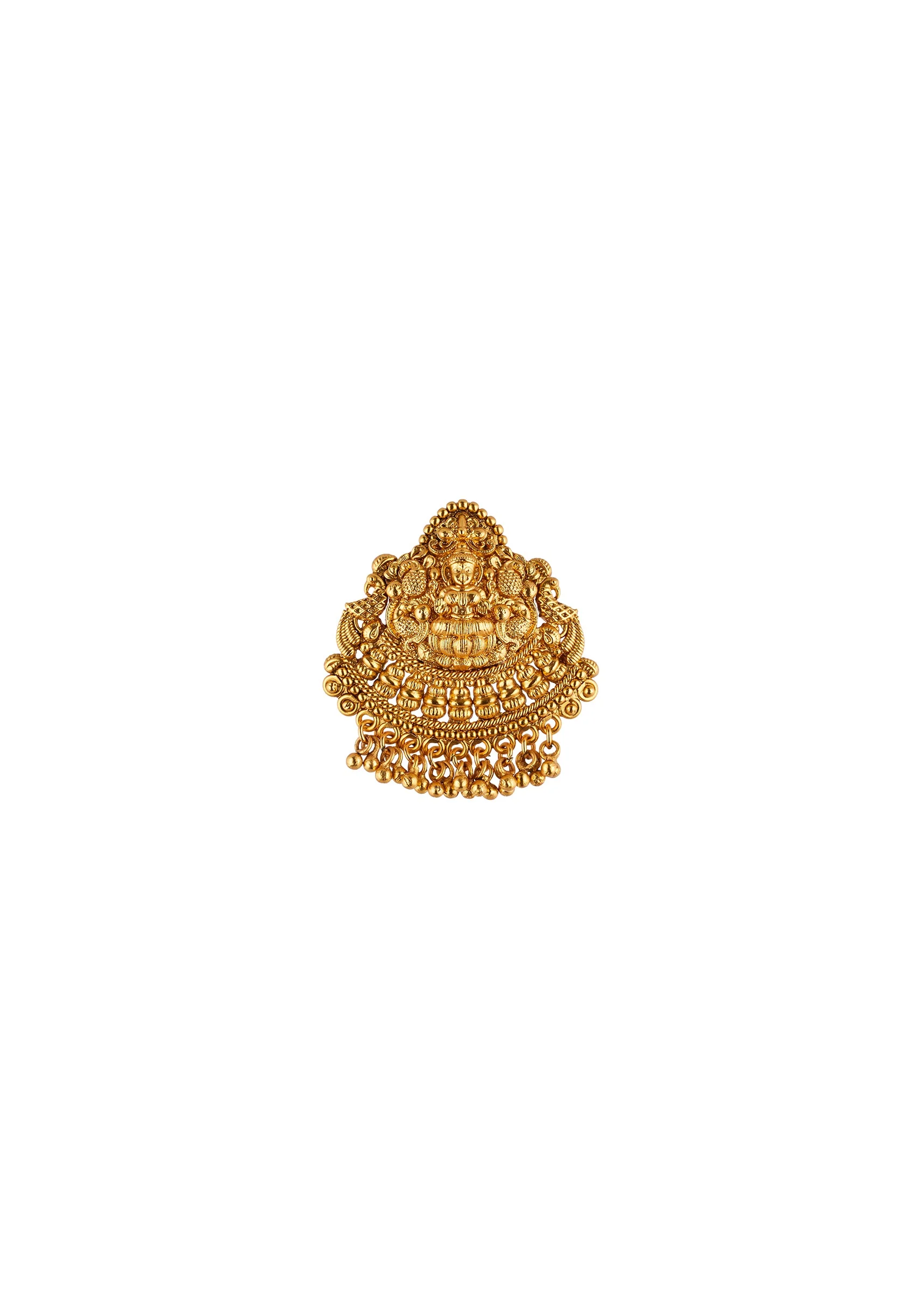 664-gold-finish-necklace-set-with-temple-style-motifs-5.webp Gold Finish Necklace Set With Temple Style Motifs