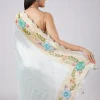 Pastel Grey Hand Painted Saree with Blouse
