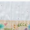 Pastel Grey Hand Painted Saree with Blouse
