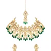 666-green-necklace-set-in-kundan-with-faux-pearl-and-emerald-stones-1.webp Green Necklace Set in Kundan with Faux Pearl and Emerald Stones