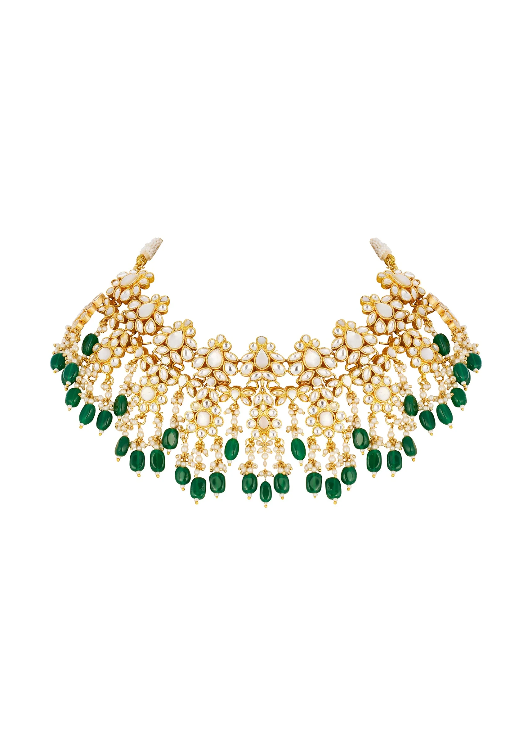 666-green-necklace-set-in-kundan-with-faux-pearl-and-emerald-stones-2.webp Green Necklace Set in Kundan with Faux Pearl and Emerald Stones