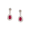 Rani Pink Rhodium Plated Brass Necklace Set with CZ Diamond