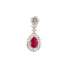 Rani Pink Rhodium Plated Brass Necklace Set with CZ Diamond
