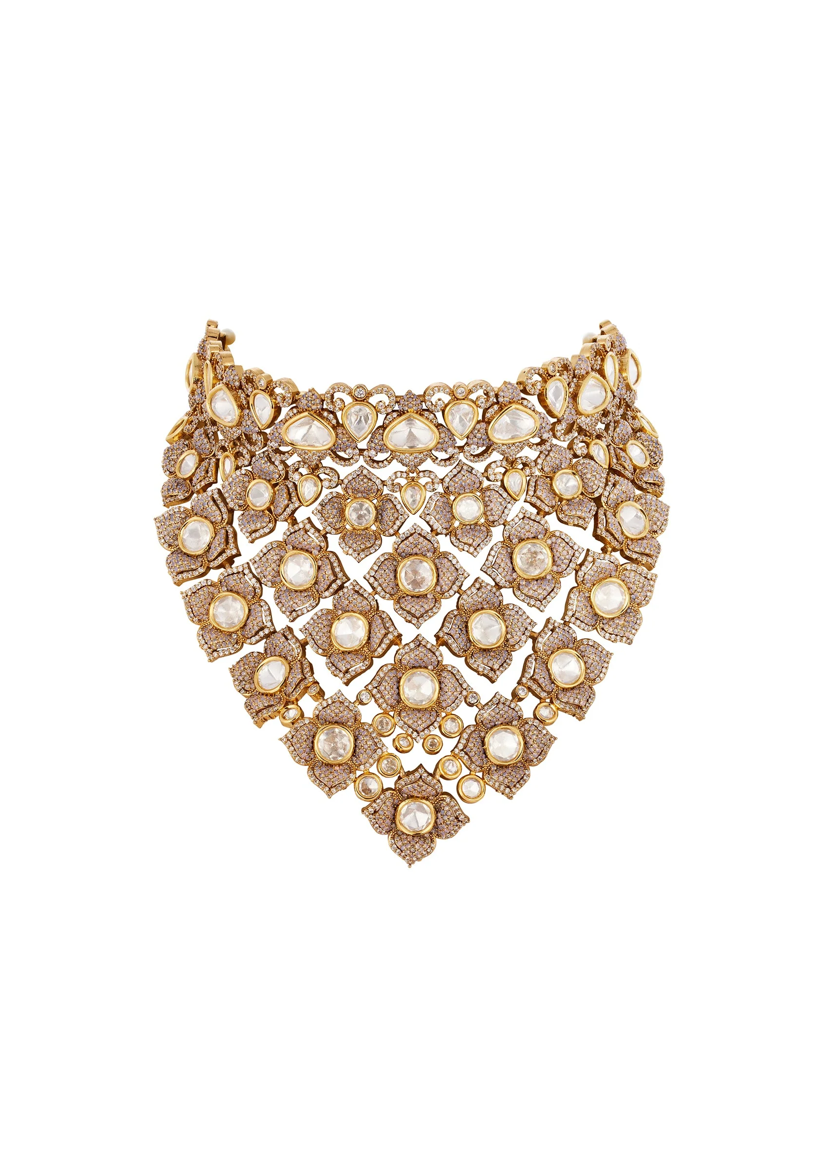 668-gold-finish-jewellery-set-in-polki-and-semi-precious-stones-2.webp Gold Finish Jewellery Set In Polki And Semi Precious Stones