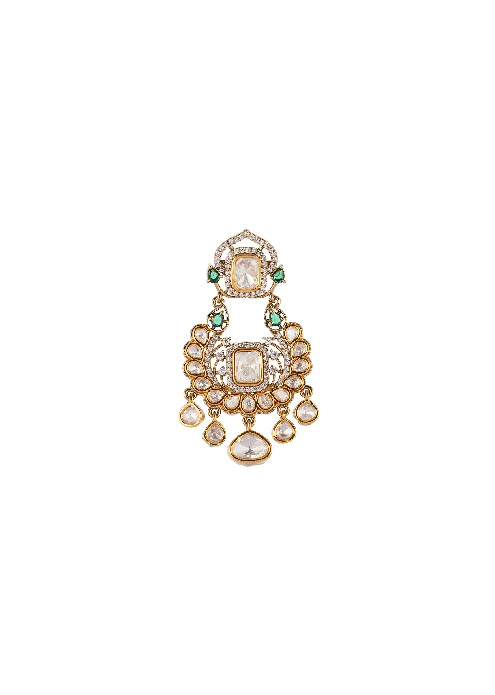 669-gold-finish-jewellery-set-in-polki-with-semi-precious-stones-and-drops-5.webp Gold Finish Jewellery Set In Polki With Semi Precious Stones And Drops