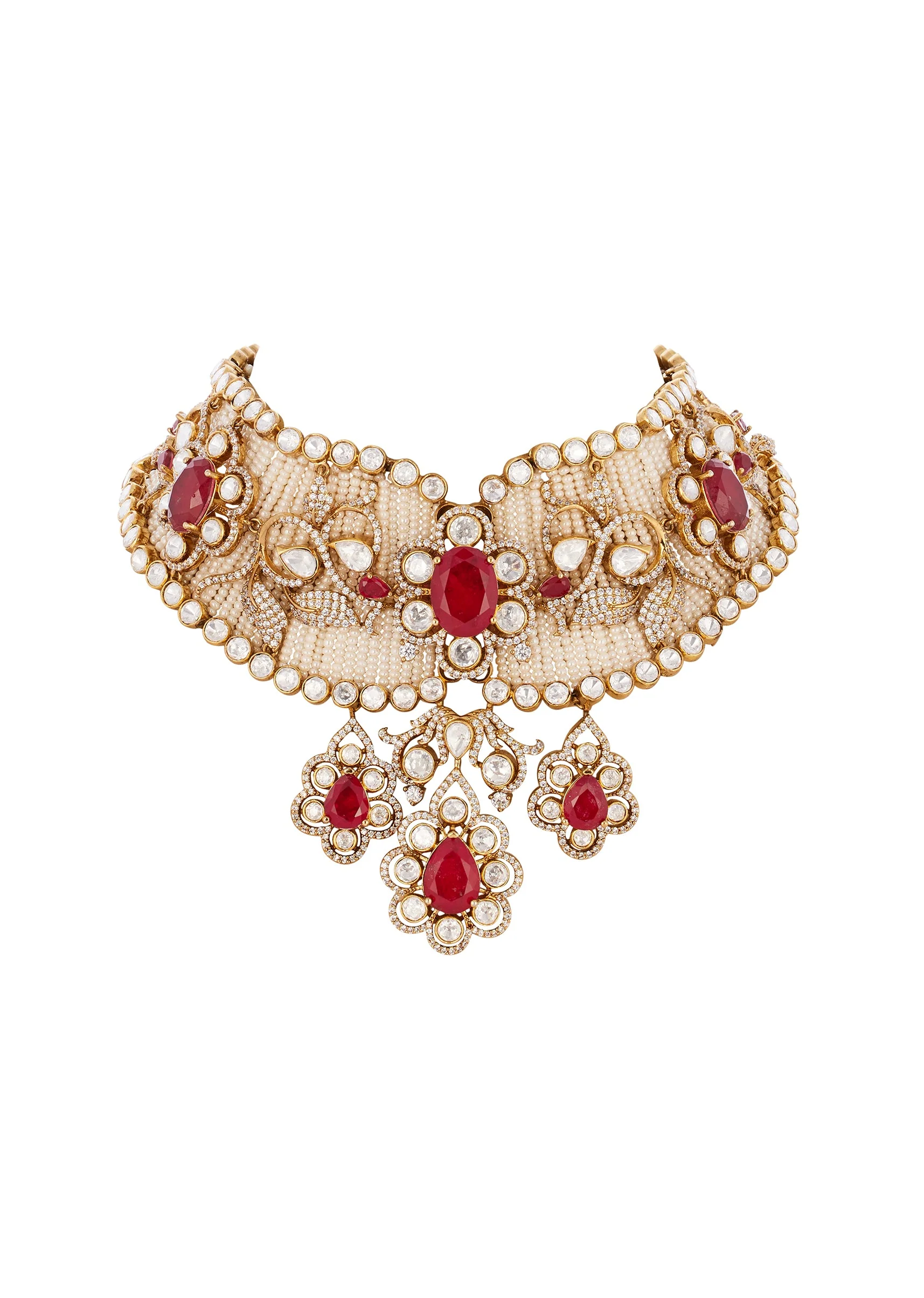670-gold-finish-jewellery-set-in-kundan-polki-3.webp Gold Finish Jewellery Set In Kundan Polki