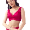 Rani Pink Satin Chinon Saree With Mirror And Bead Embroidered Border