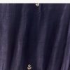 Navy Blue Satin Chinon Saree With Scalloped Moti Embroidered Border And Buttis
