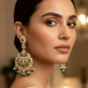 672-green-gold-polki-earrings-with-delicate-detail-1.webp Green Gold Polki Earrings With Delicate Detail