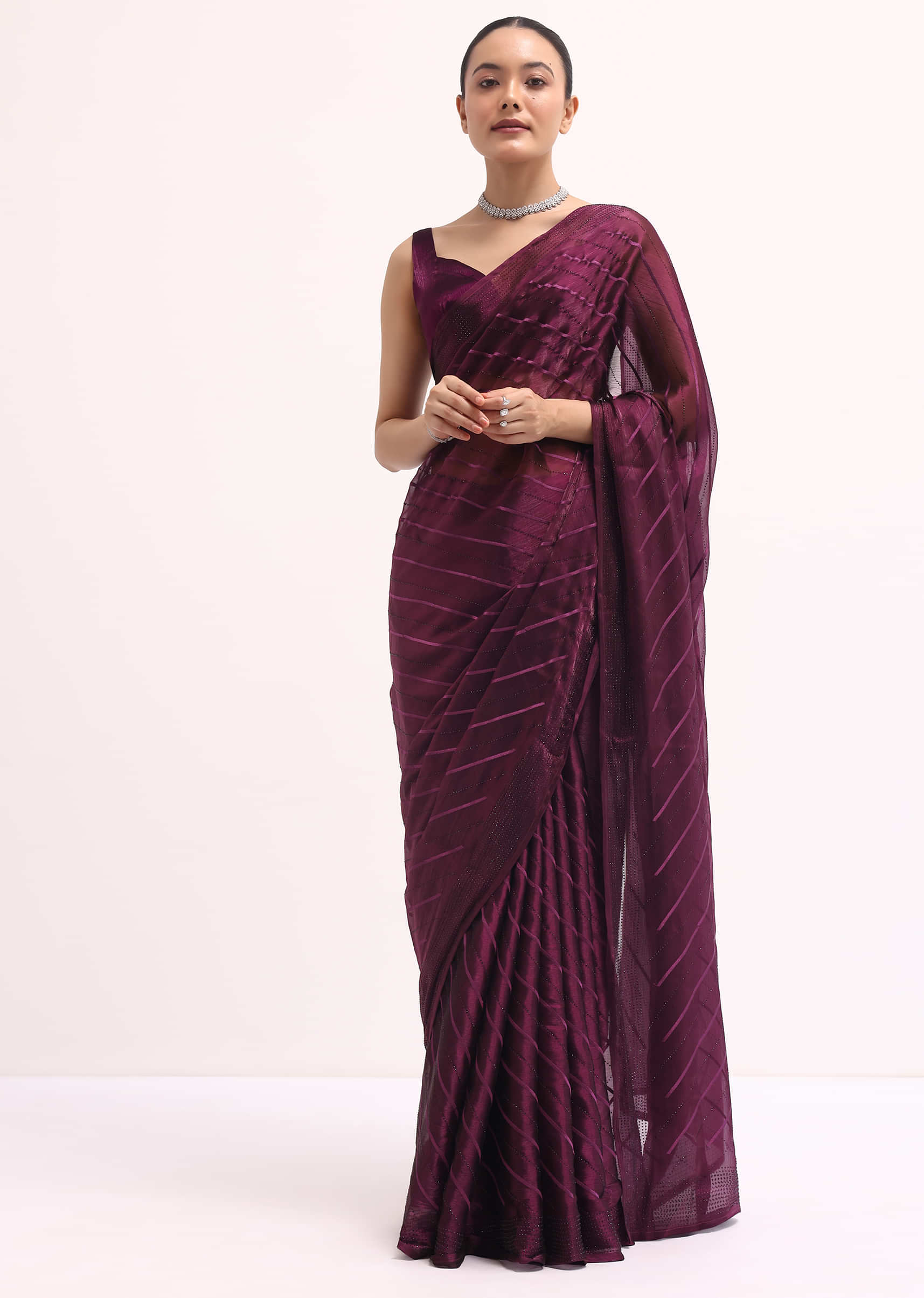 6725-wine-glass-tissue-saree-in-swarovski-with-unstitched-blouse-1.jpg Wine Glass Tissue Saree In Swarovski With Unstitched Blouse