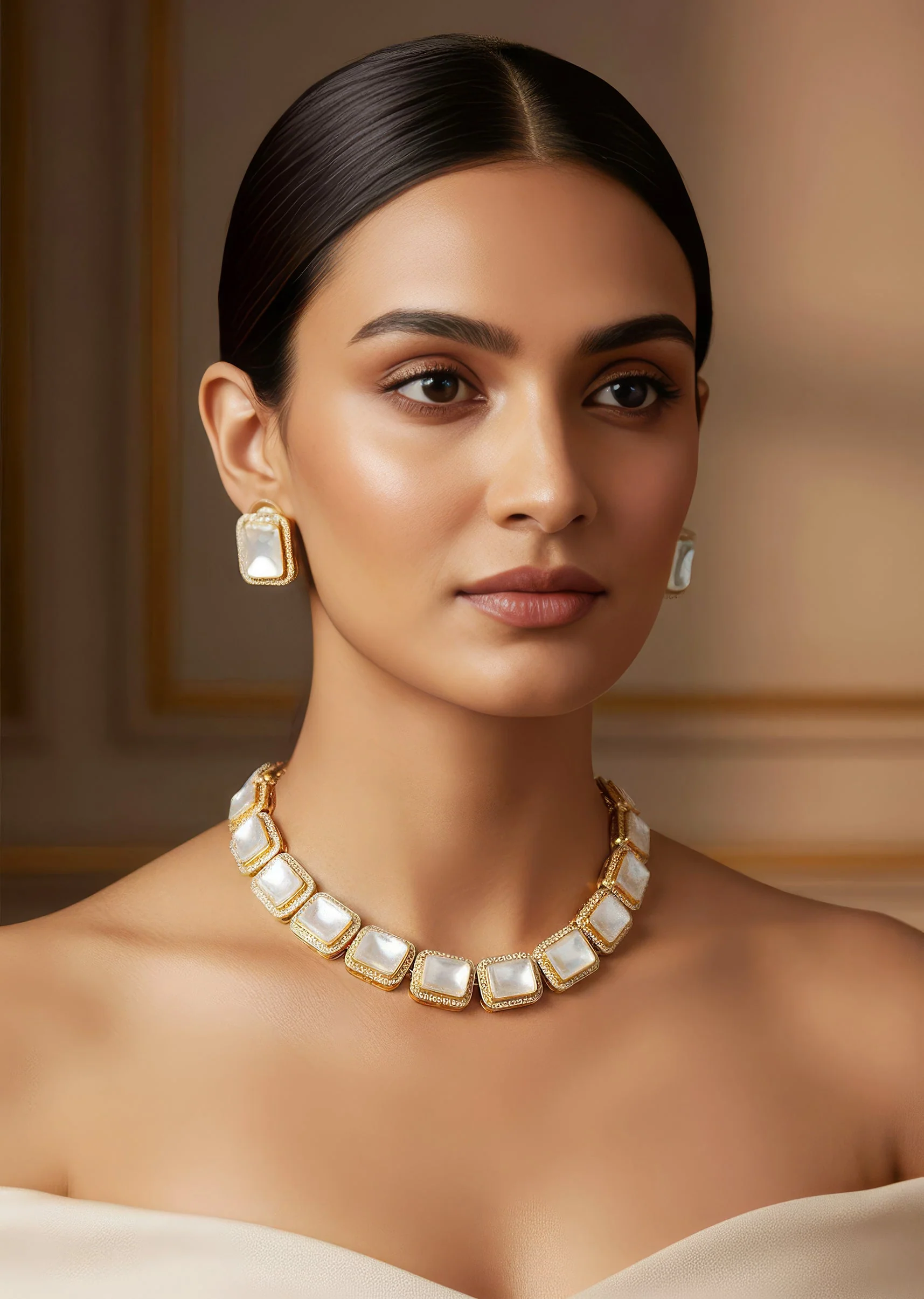 674-gold-necklace-set-with-refined-kundan-detail-1.webp Gold Necklace Set With Refined Kundan Detail